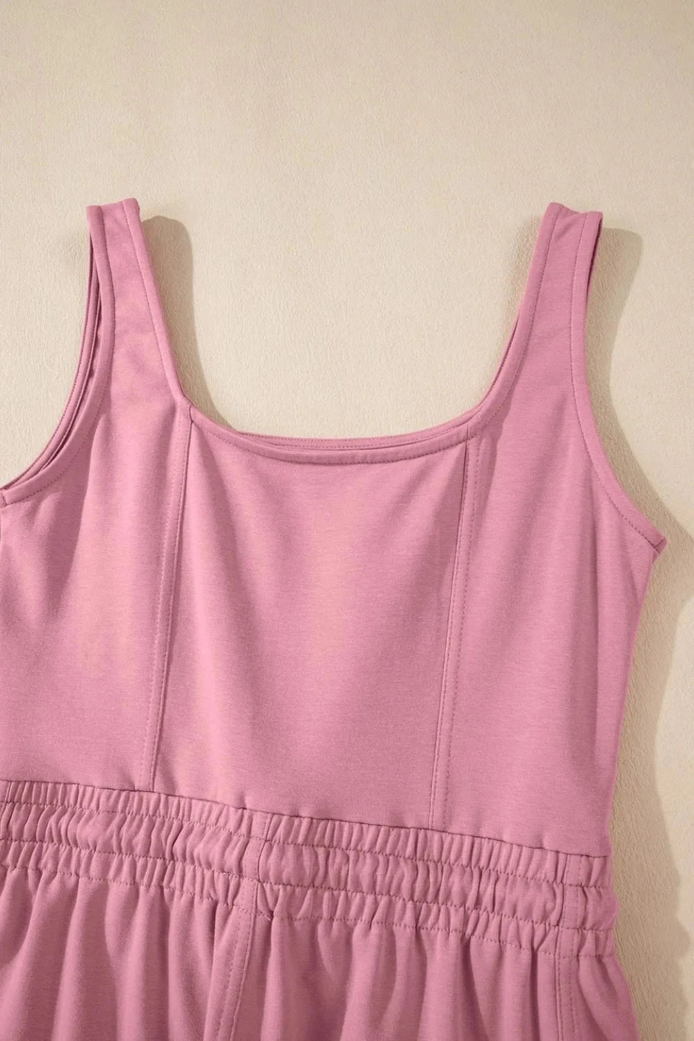 Elastic Waist Sleeveless Square Neck Jumpsuit Simply Love