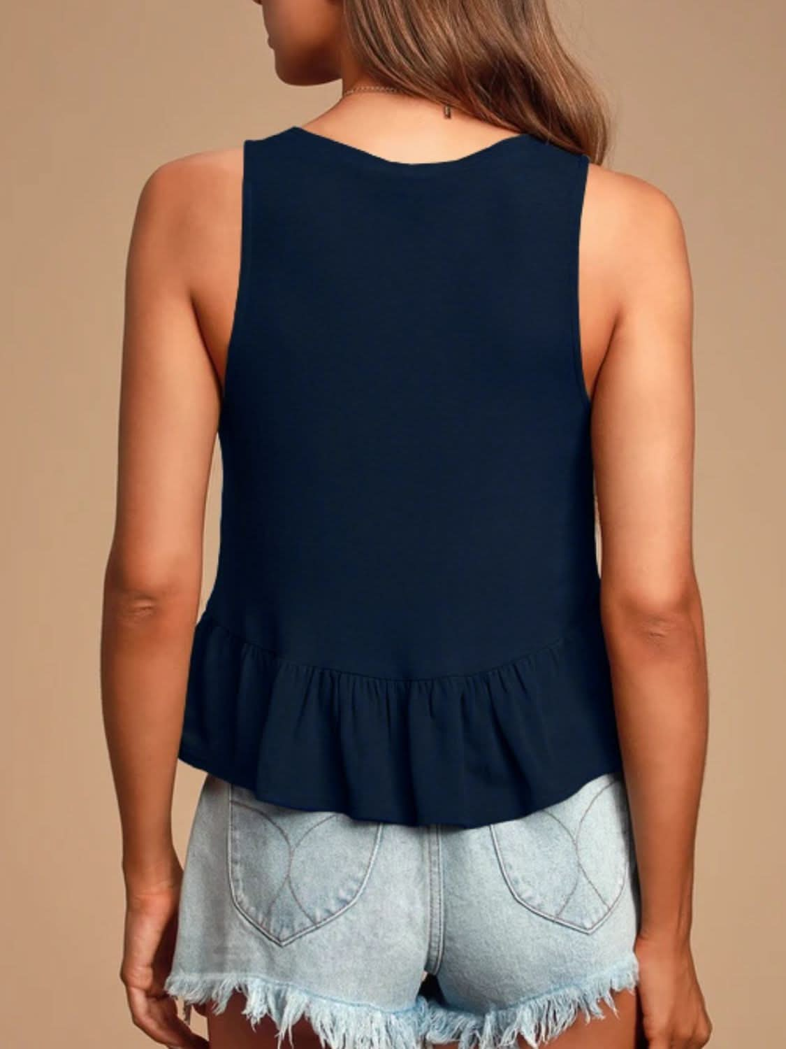 V-neck tank with wide straps