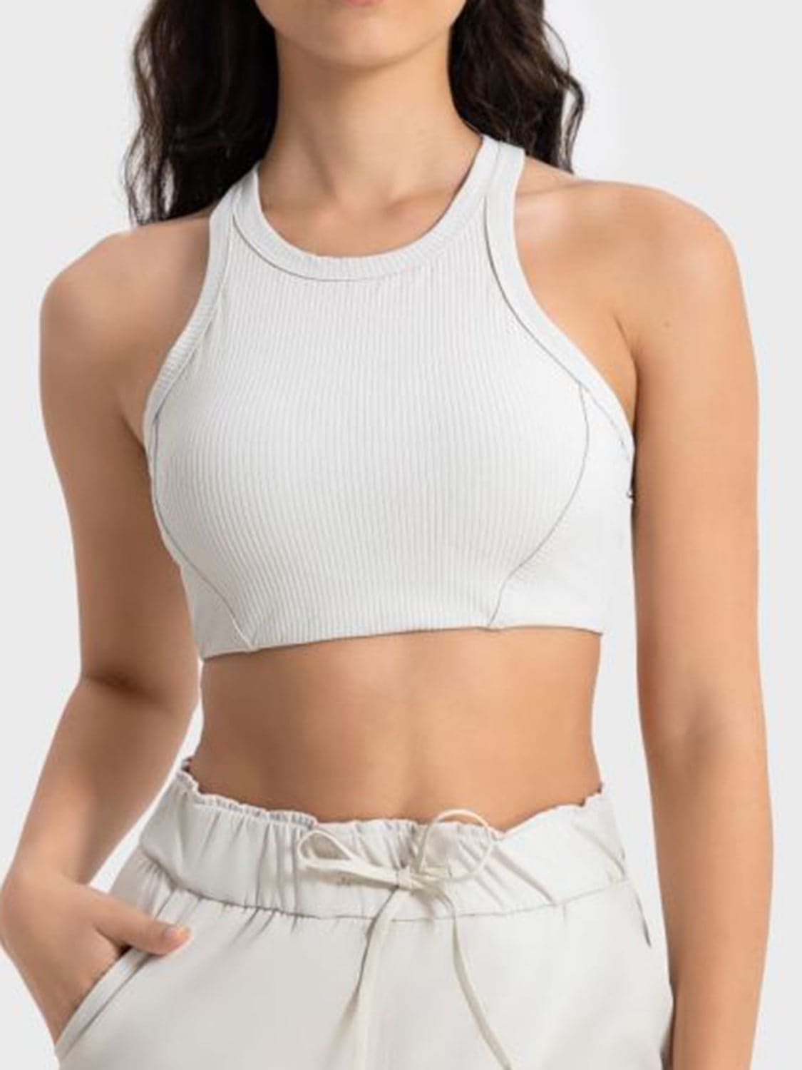 Wide Strap Cropped Sport Tank.