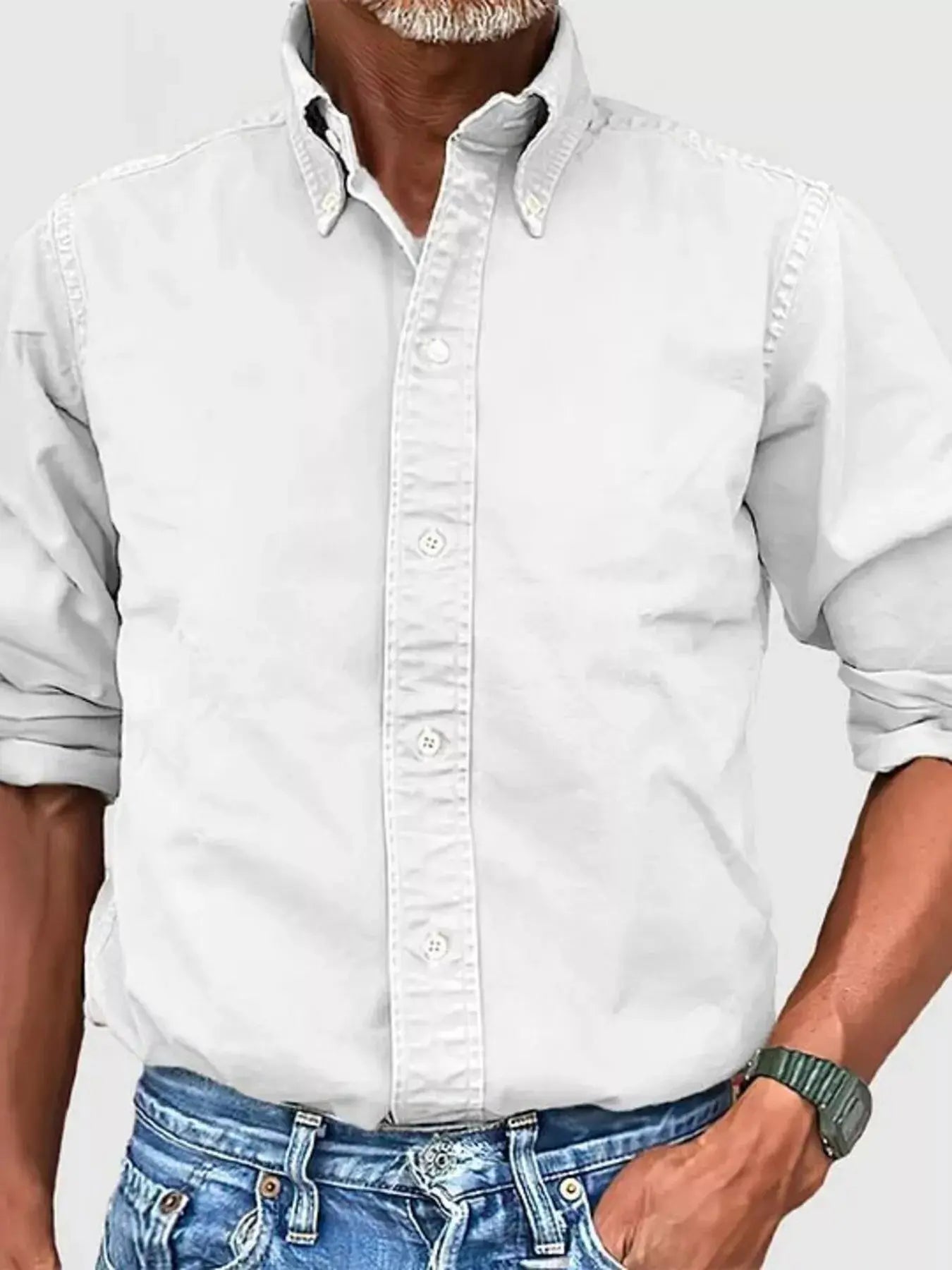 Men's Full Size Casual Button-Down Shirt Plus Size Simply Love