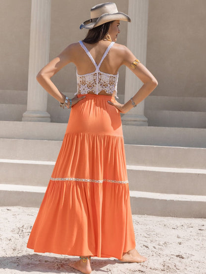 High Waist Maxi Tiered Skirt.