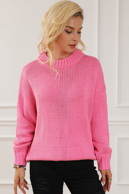 Round Neck Long Sleeve Sweater.