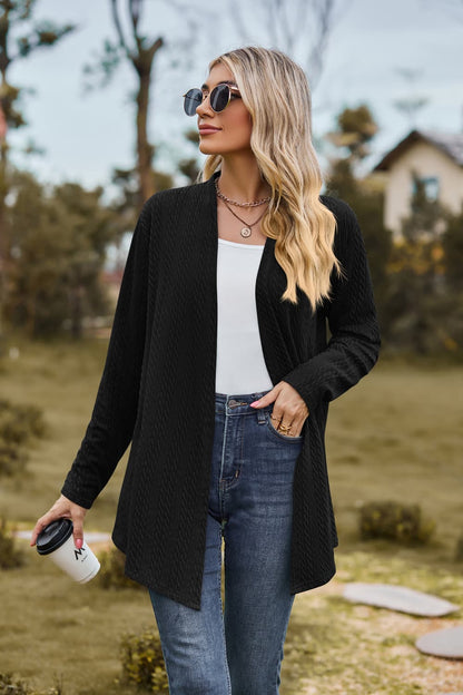 Open Front Long Sleeve Cardigan.