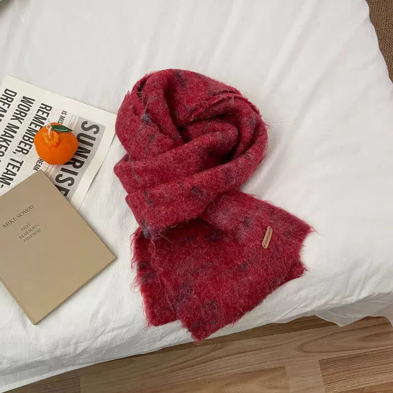 Soft Fuzzy Contrast Scarf Simply Love