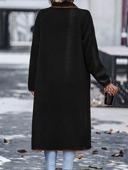 Chic long sleeve coat with pockets