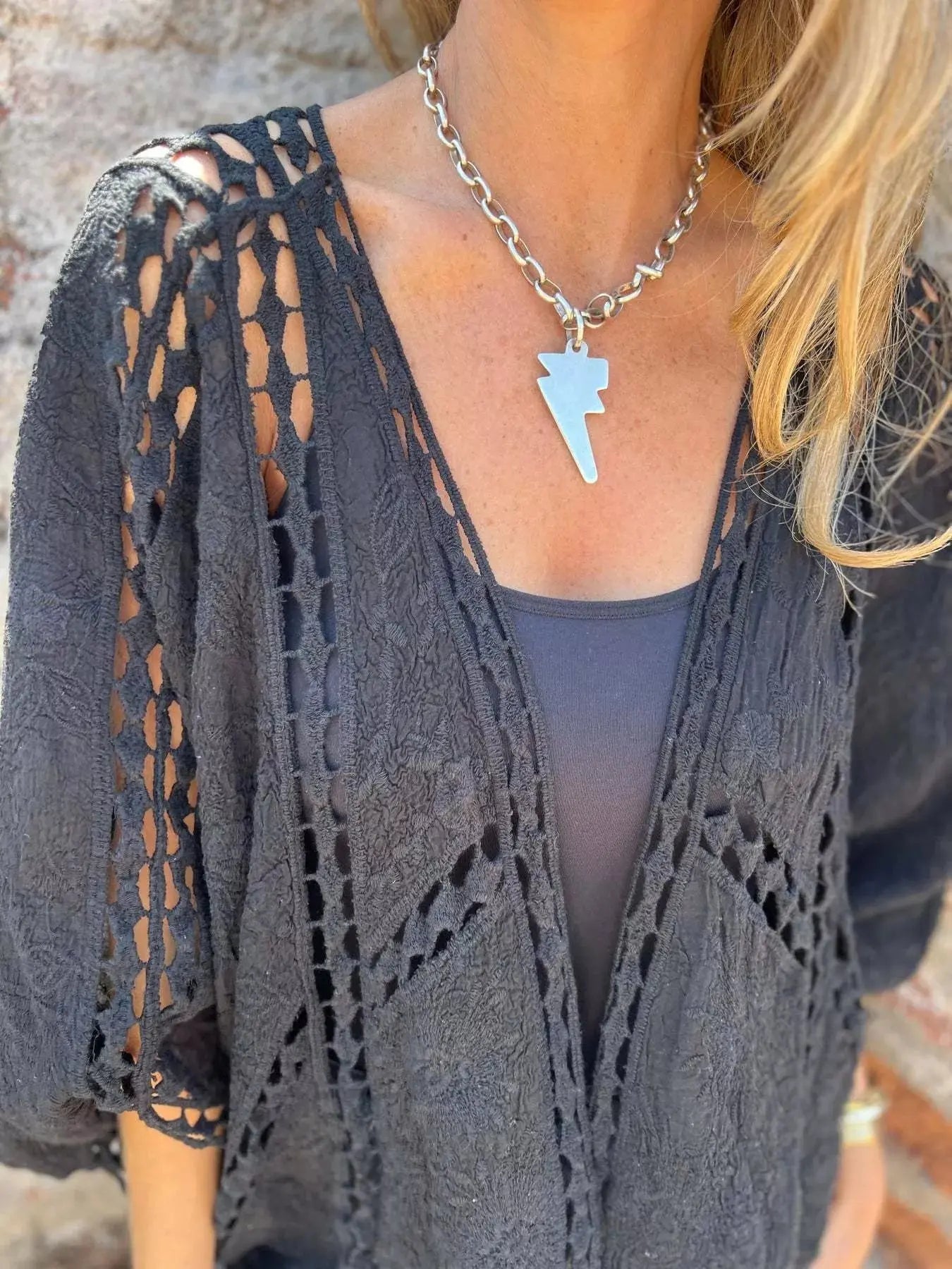 Full Size Embroidered Open Front Cardigan Plus Size Simply Love