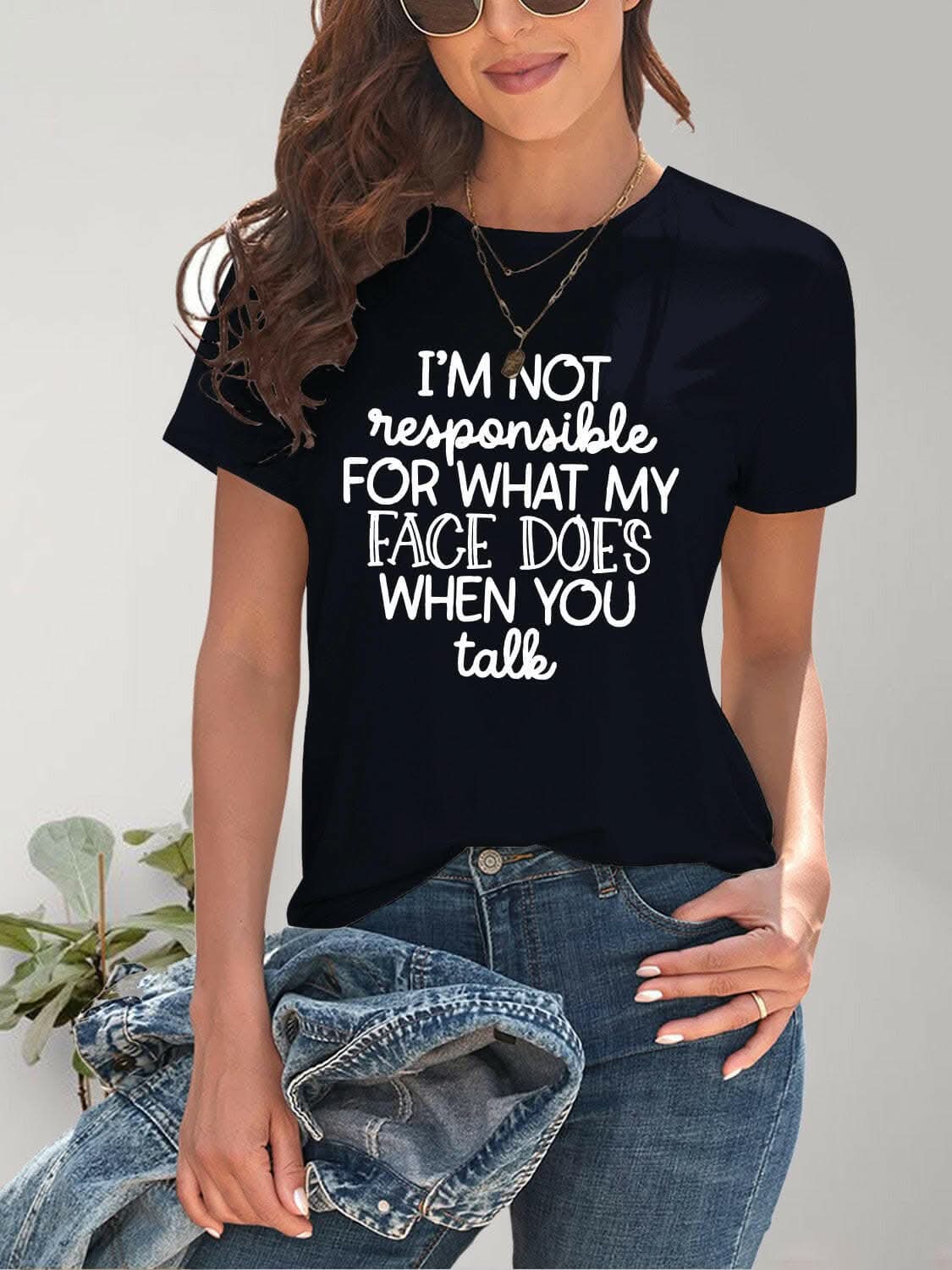 Stylish letter print tee - comfy fit - Love Salve 