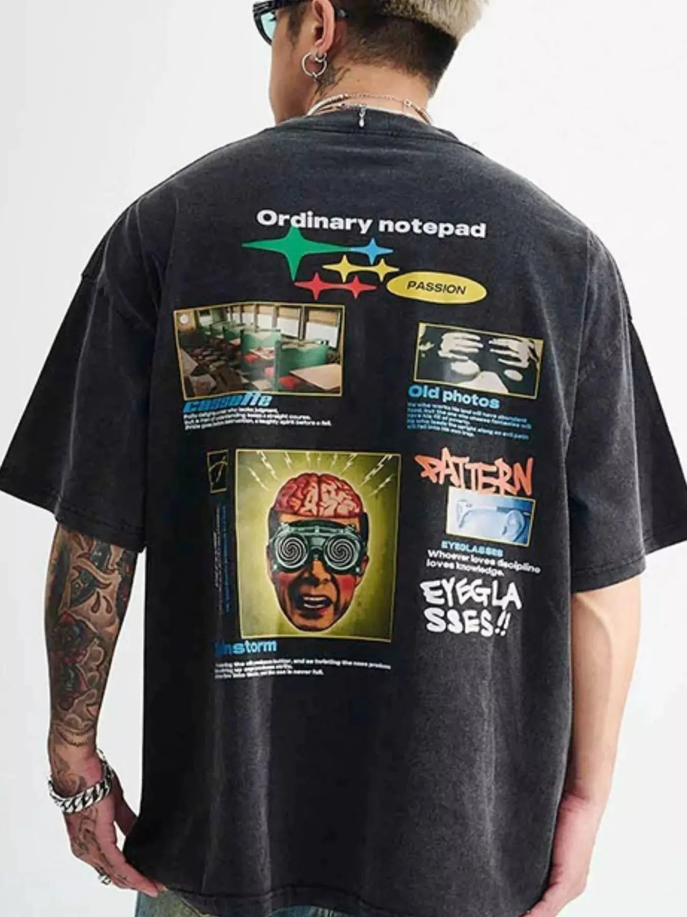 Men's Vintage Graphic Oversized Washed T-Shirt Simply Love