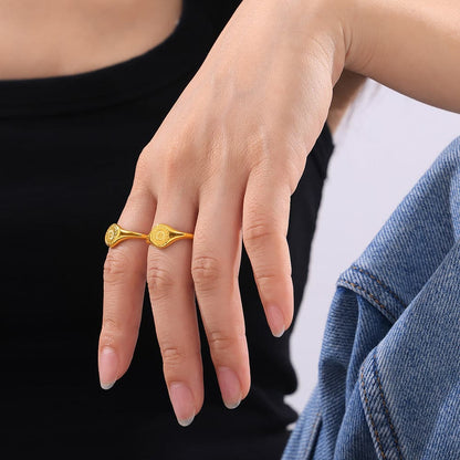 Radiant Sunburst Ring in 18K Gold-Plated Finish