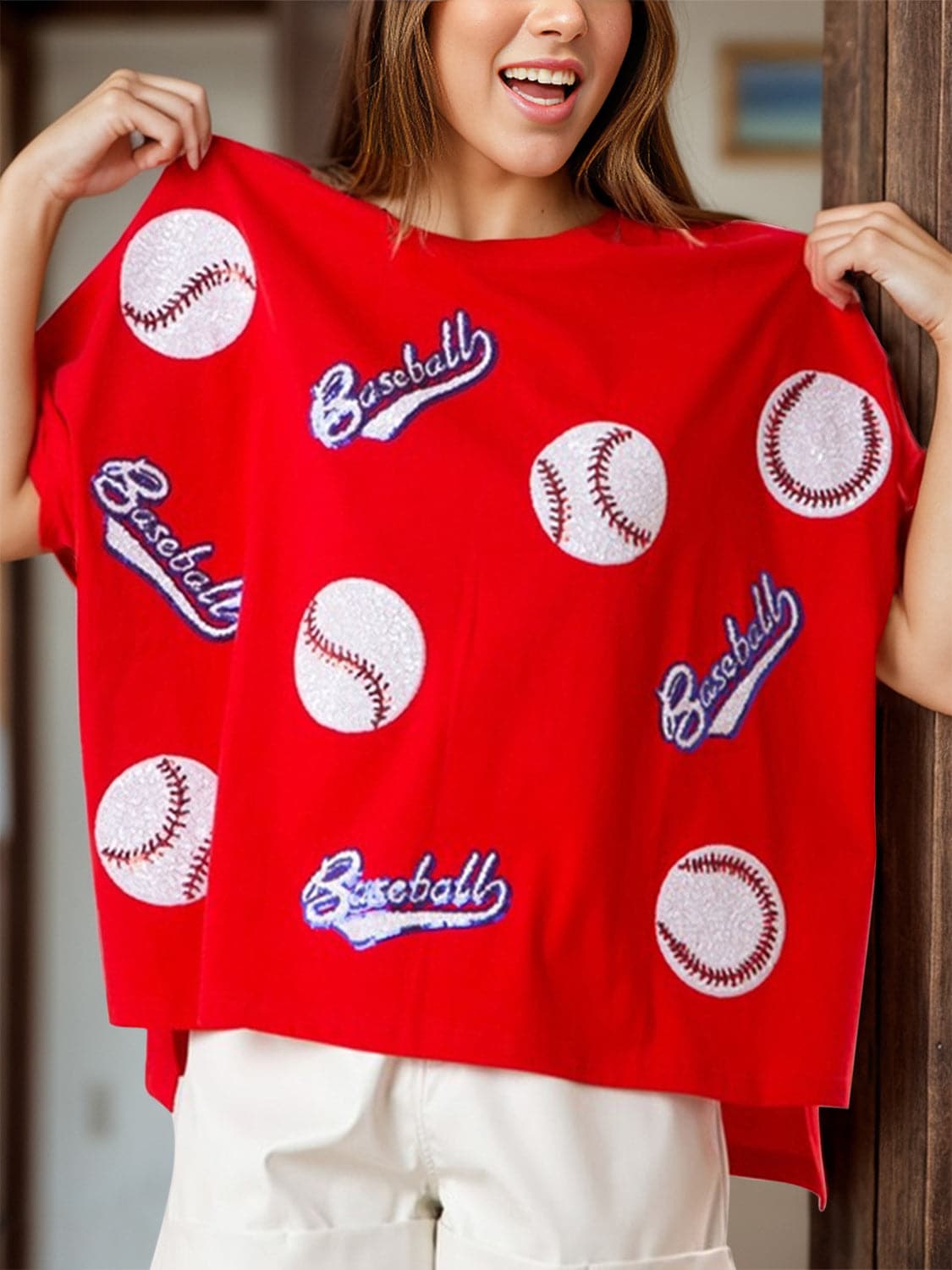 Baseball Round Neck Half Sleeve T-Shirt.