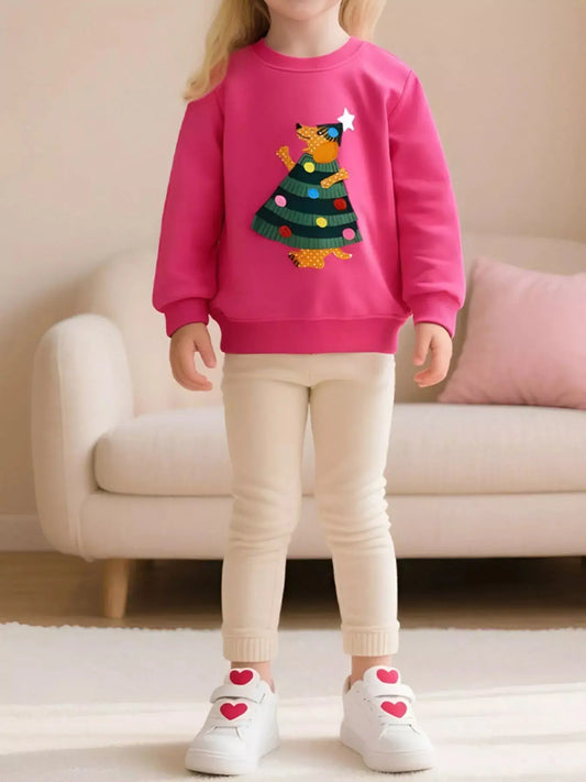 Children's Christmas Tree Applique Sweatshirt Simply Love
