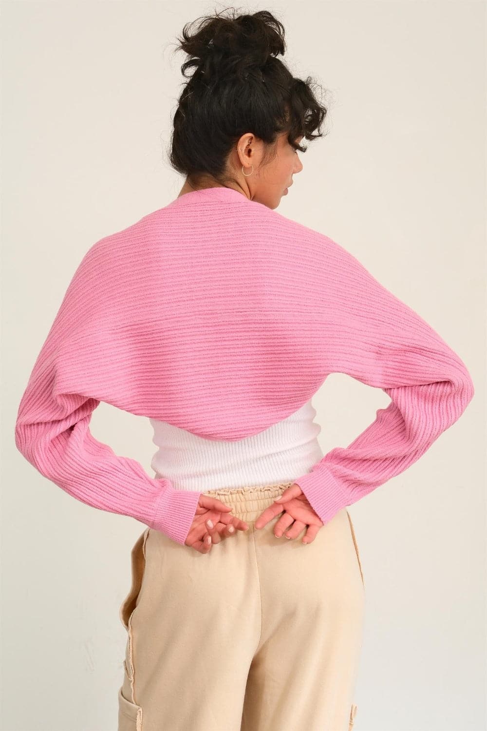 HYFVE Ribbed Knit Bolero Cardigan.