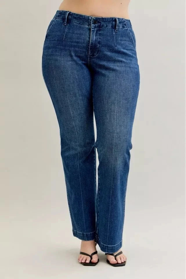 Judy Blue Full Size Mid Rise Bootcut Jeans with Welt Pockets Plus Size Coco’s Tee Boutique