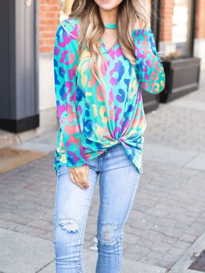 Stylish cutout long sleeve tee