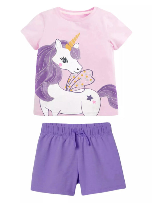 Children's Unicorn Graphic Tee and Shorts Set Simply Love