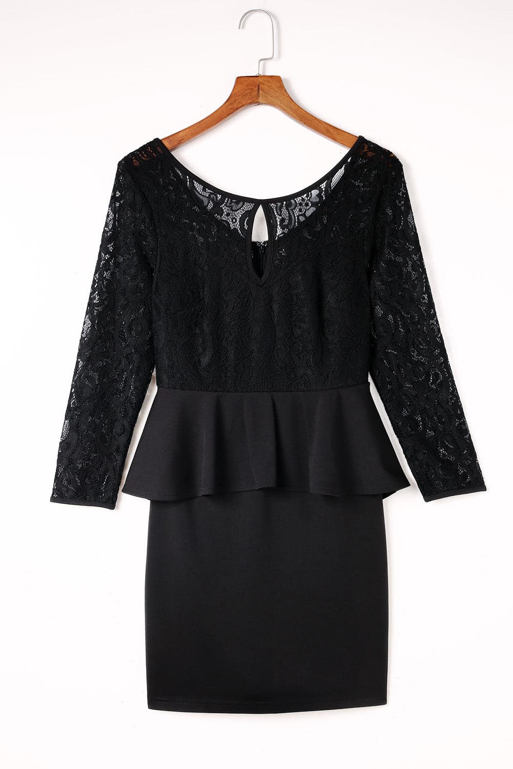 Lace Detail Long Sleeve Mini Dress.