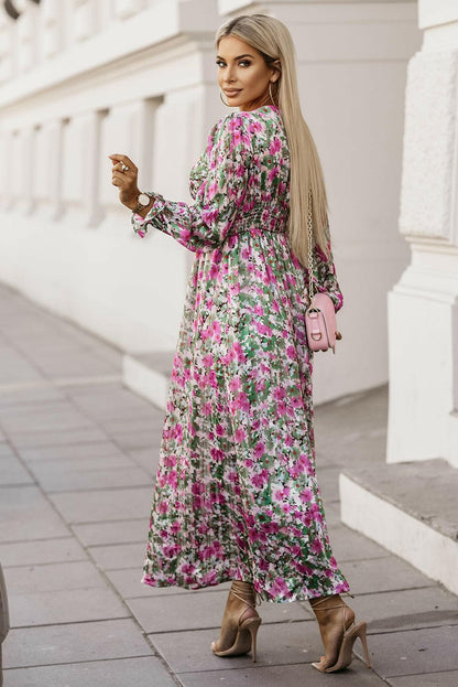 Floral Deep V Maxi Dress.