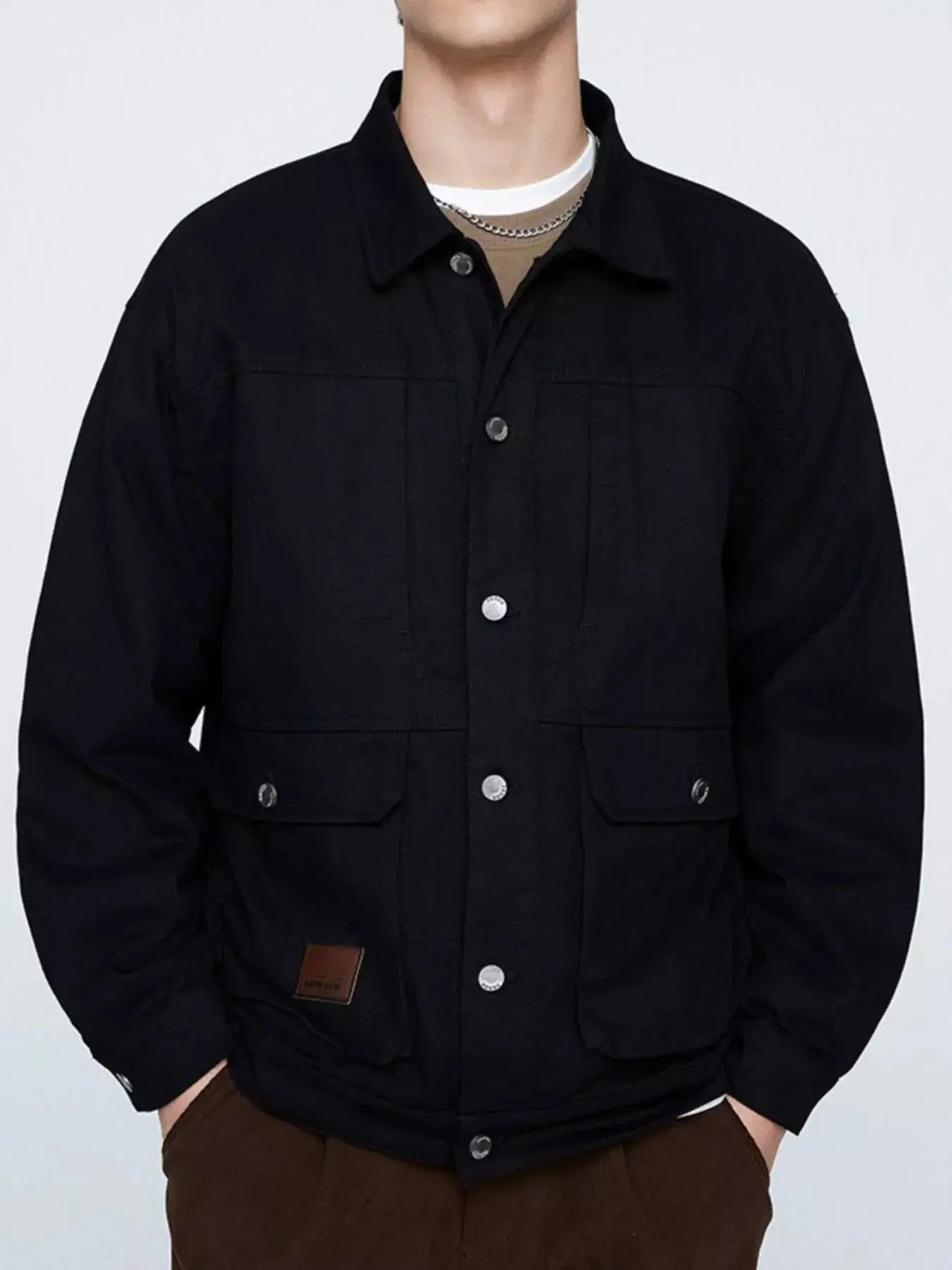 Men's Plus Size Button Up Long Sleeve Jacket Simply Love