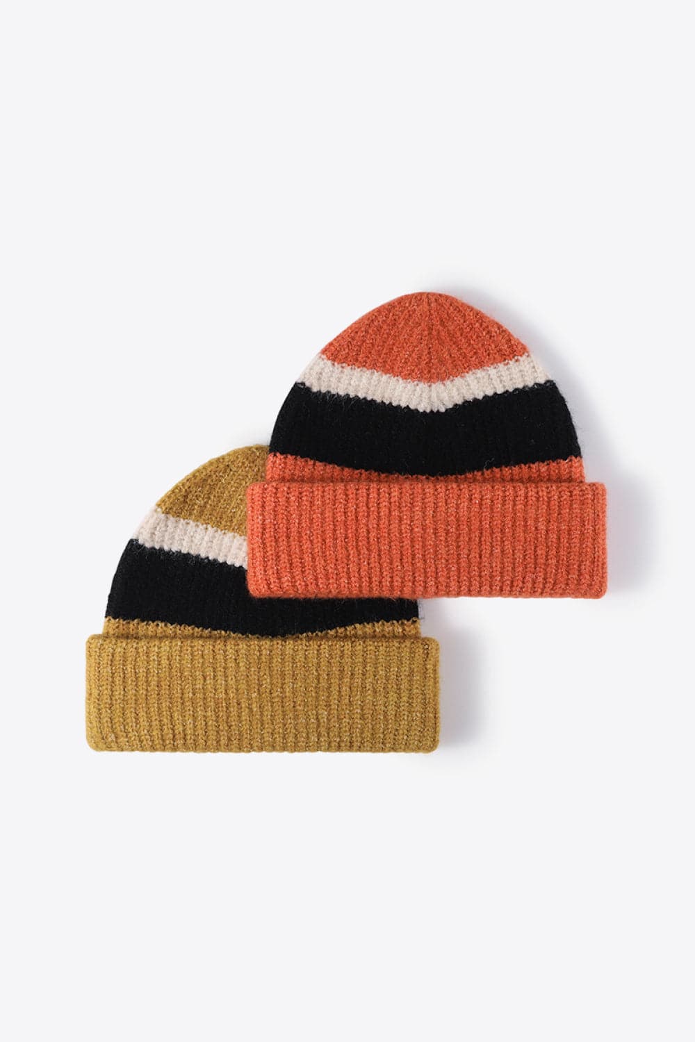 Tricolor Cuffed Knit Beanie.