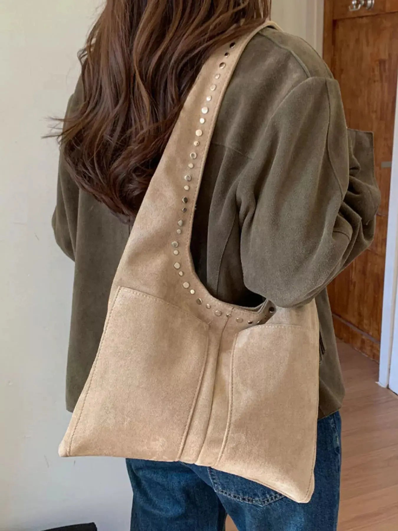 Studded Suede Shoulder Bag Simply Love