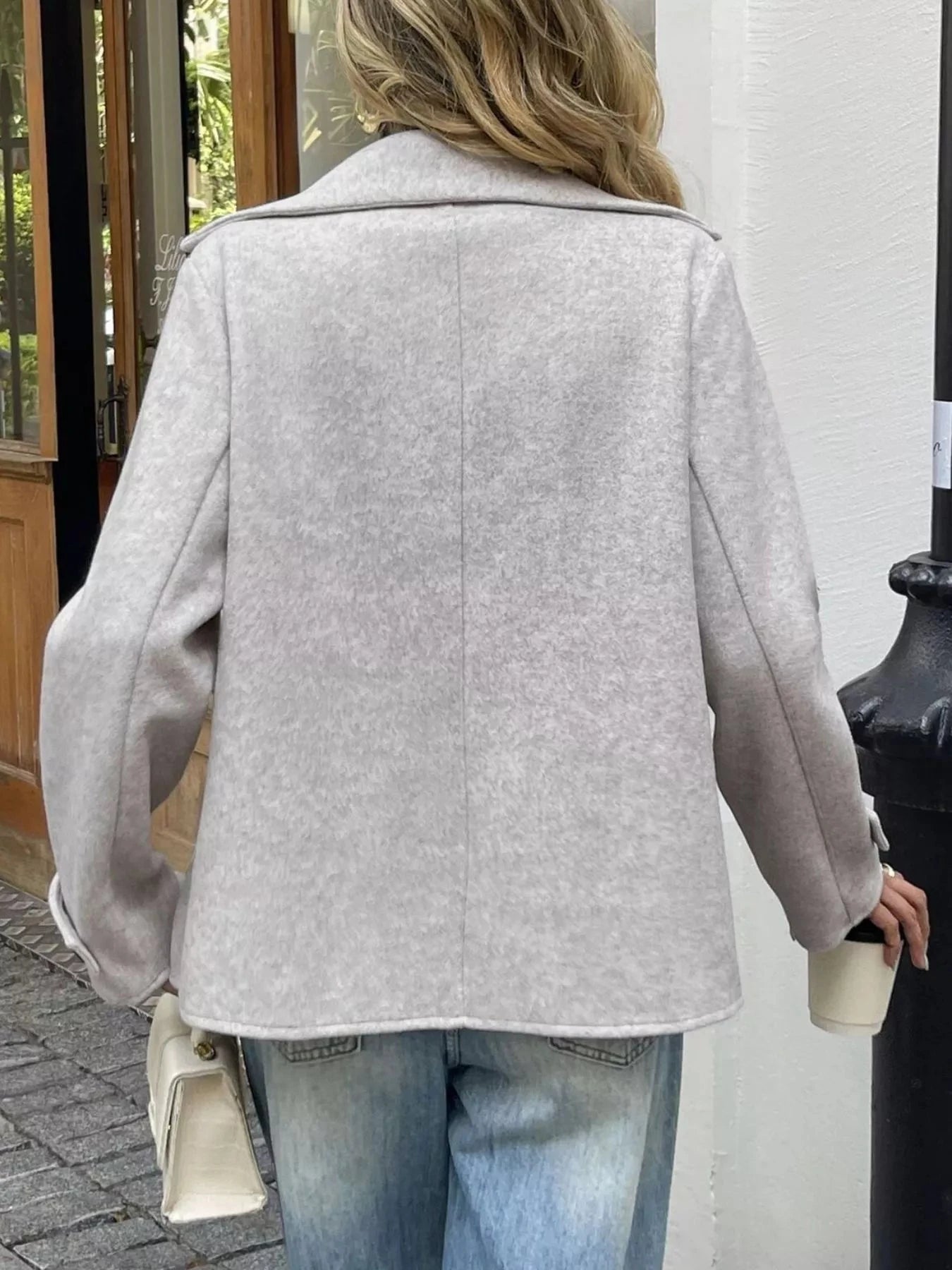 Wool Blend Double-Breasted Jacket Simply Love