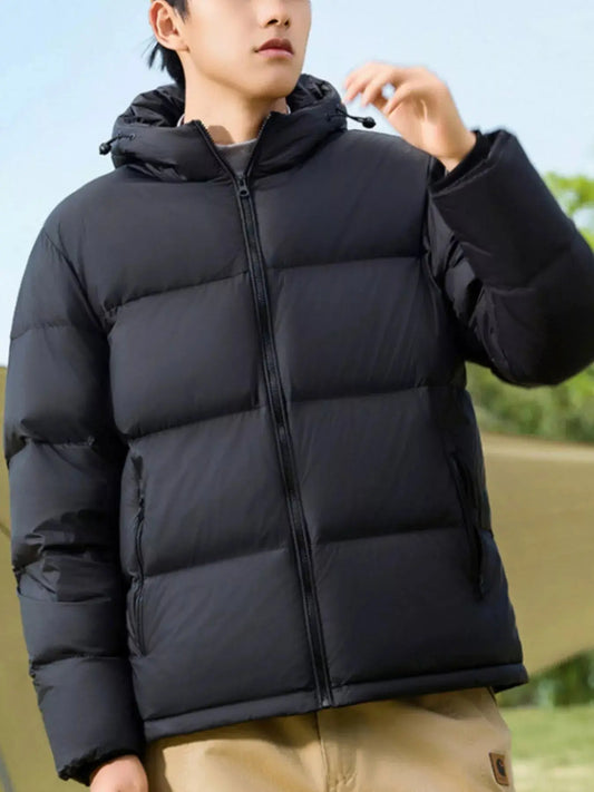 Men's Full Size Warm Padded Hooded Puffer Jacket Plus Size Simply Love