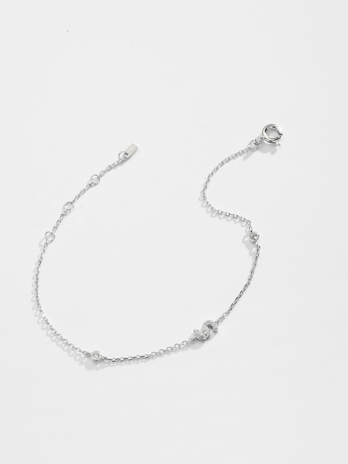 Q To U Zircon 925 Sterling Silver Bracelet.