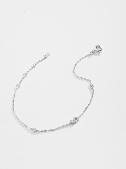 Q To U Zircon 925 Sterling Silver Bracelet.