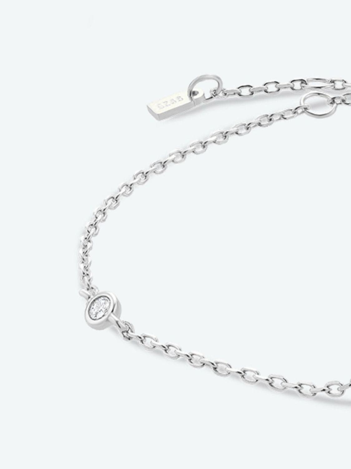 V To Z Zircon 925 Sterling Silver Bracelet.