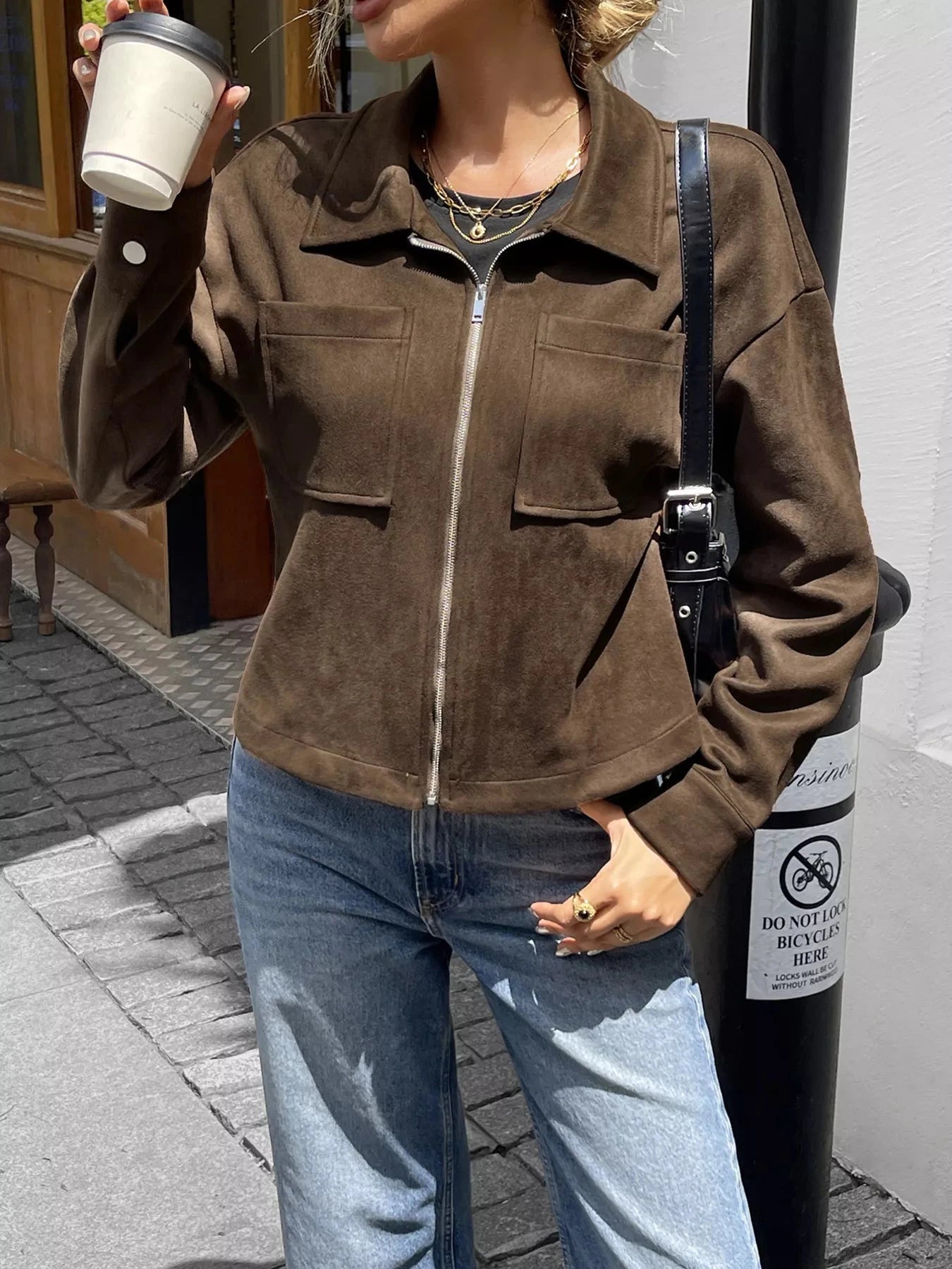 Casual Long Sleeve Zip Up Jacket with Pockets for Everyday Wear Simply Love