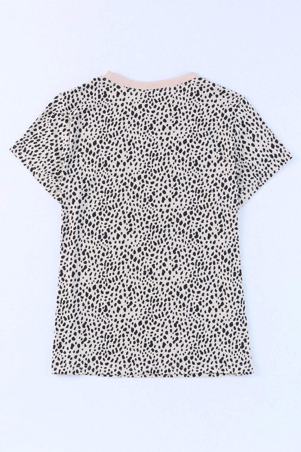 Apricot Cheetah Print Casual Crew Neck T Shirt - Product back view T Shirts by Divine Design4U