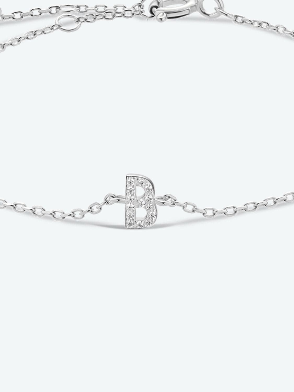 A To F Zircon 925 Sterling Silver Bracelet.