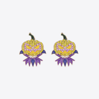 Spooky demon pumpkin earrings