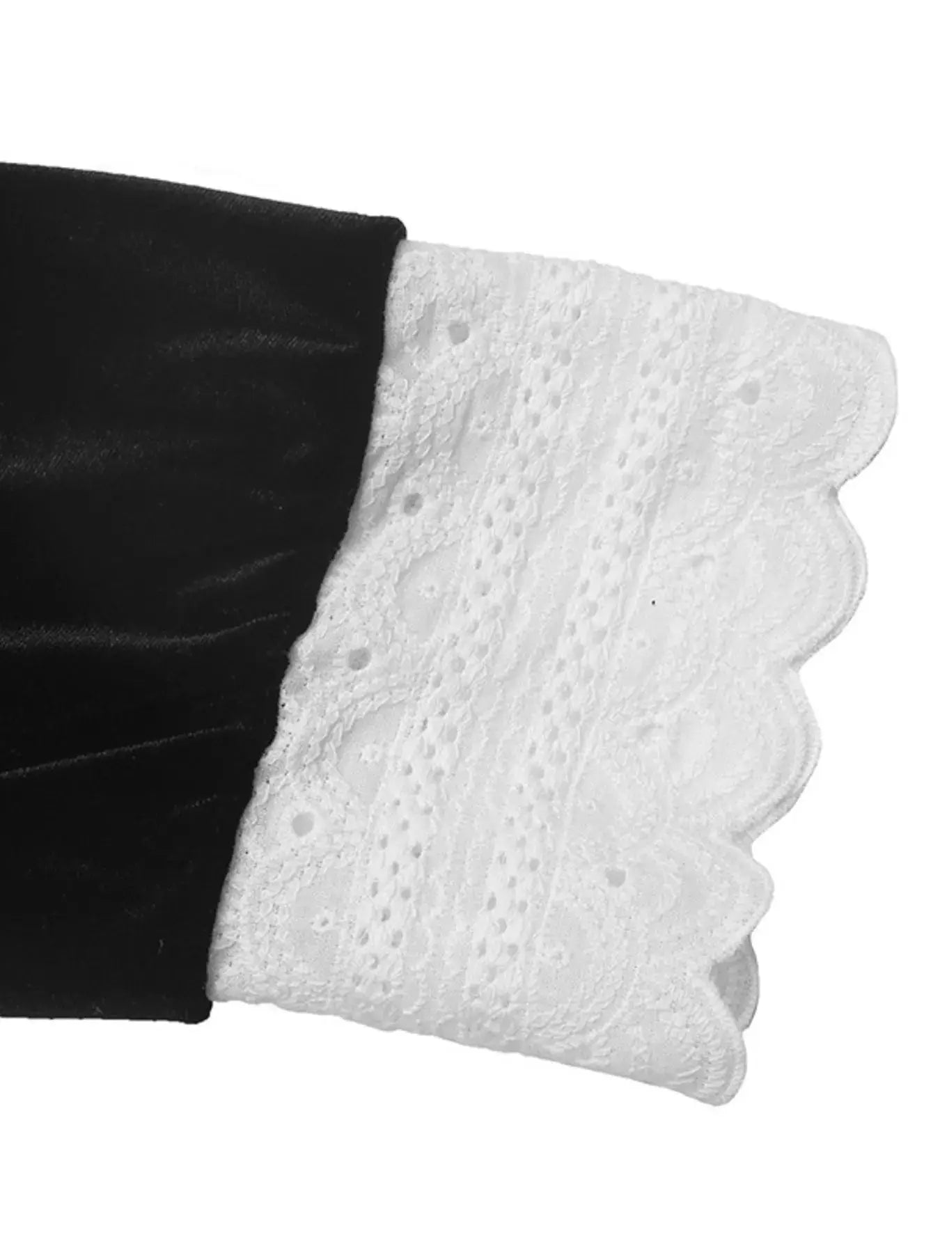 Lace Bow Tie Velvet Blouse Simply Love
