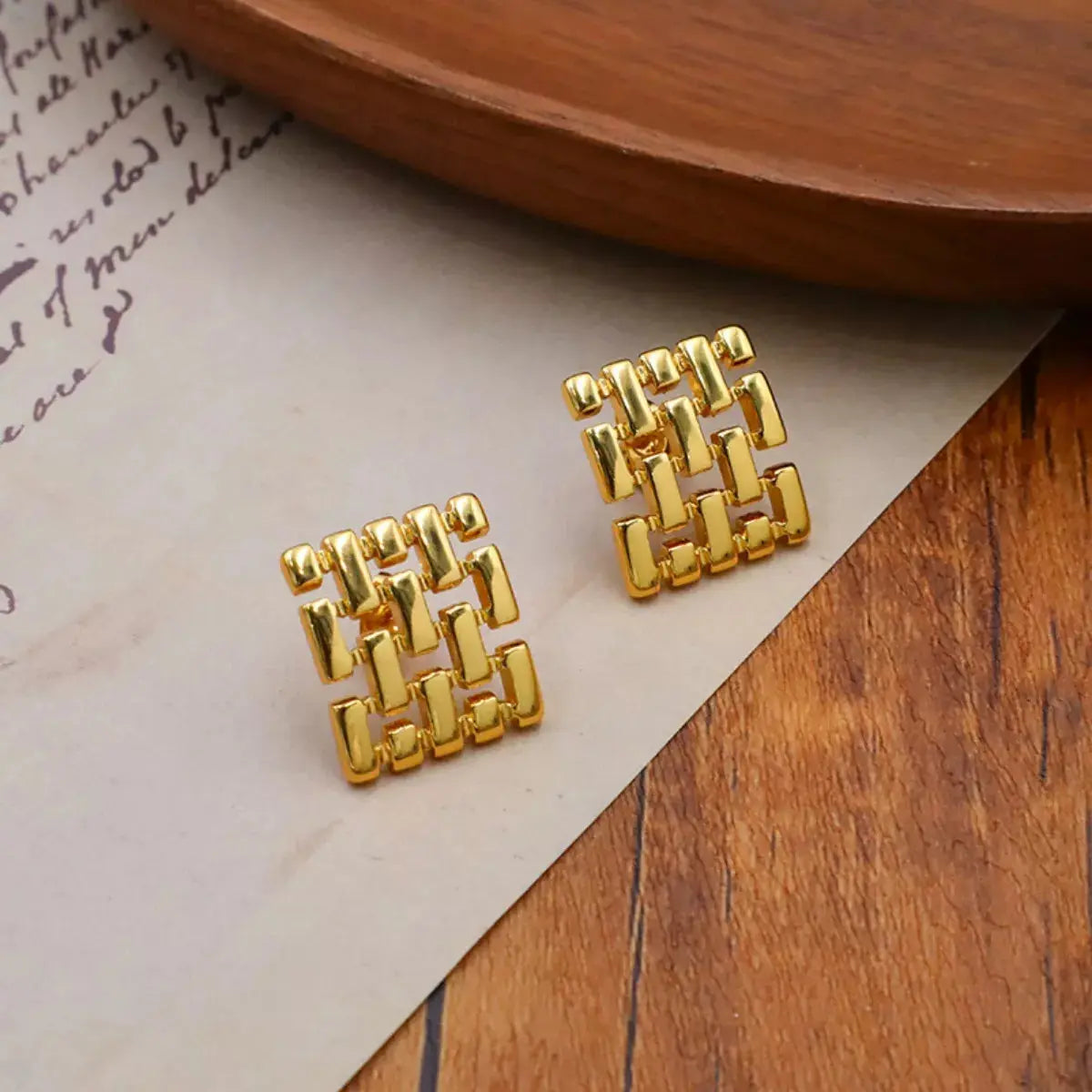 18K Gold-Plated Geometric Stud Earrings Simply Love