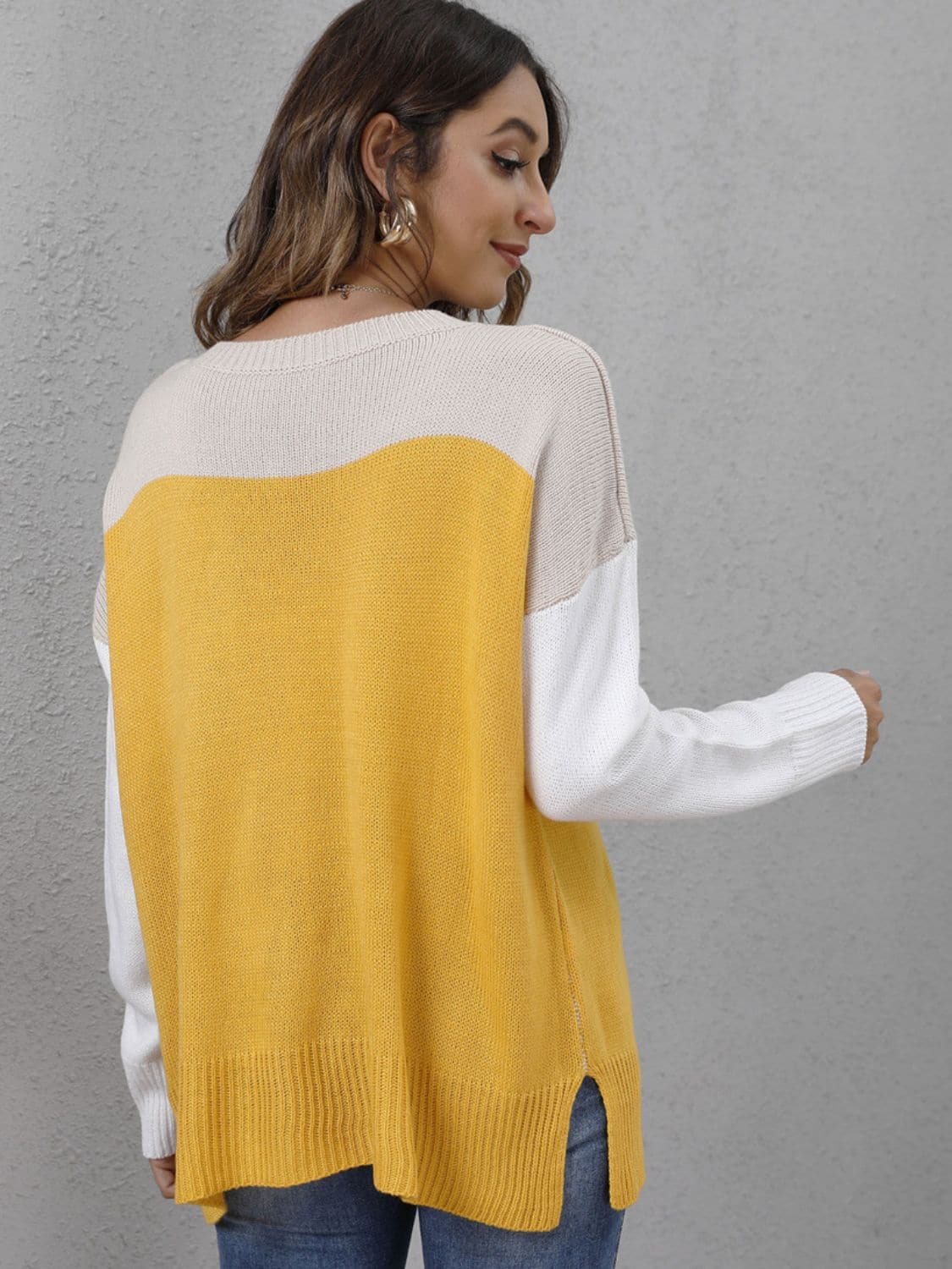 Chic color block sweater for women