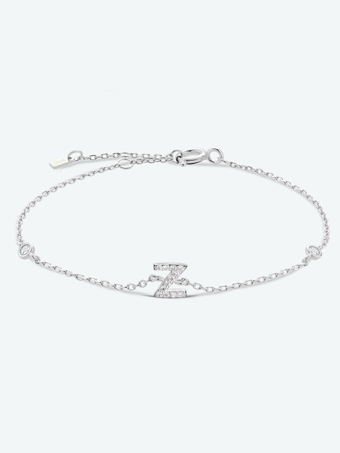 V To Z Zircon 925 Sterling Silver Bracelet.