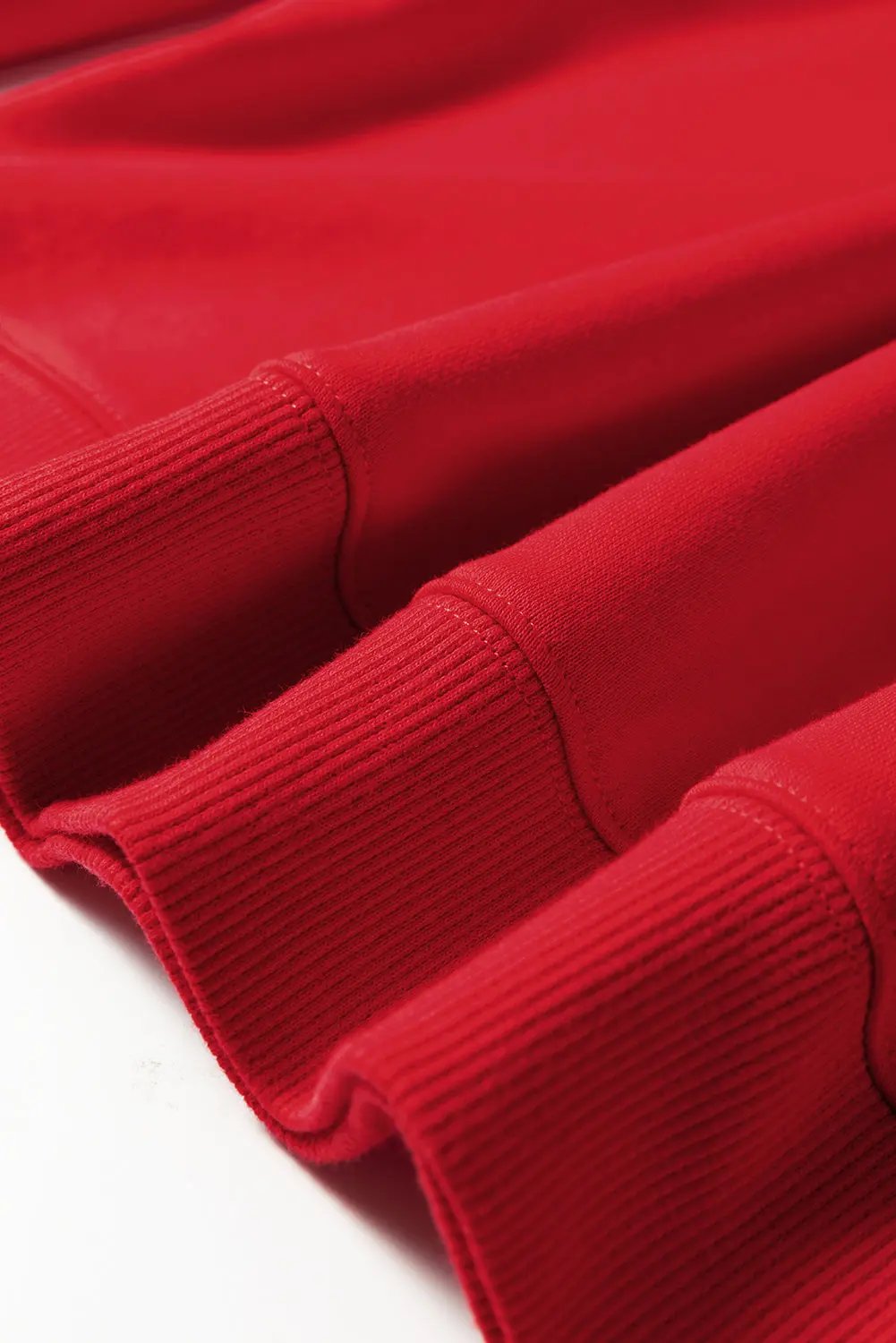 Fiery Red Varsity Striped Detail Crew Neck Plus Sweatshirt Dear-Lover Dropshipping