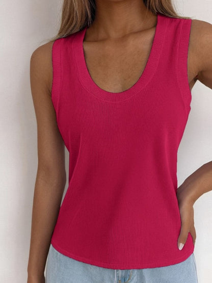 Solid Scoop Neck Tank.