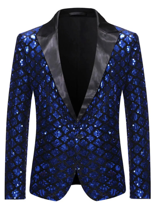 Men's Sequin One Button Blazer Simply Love