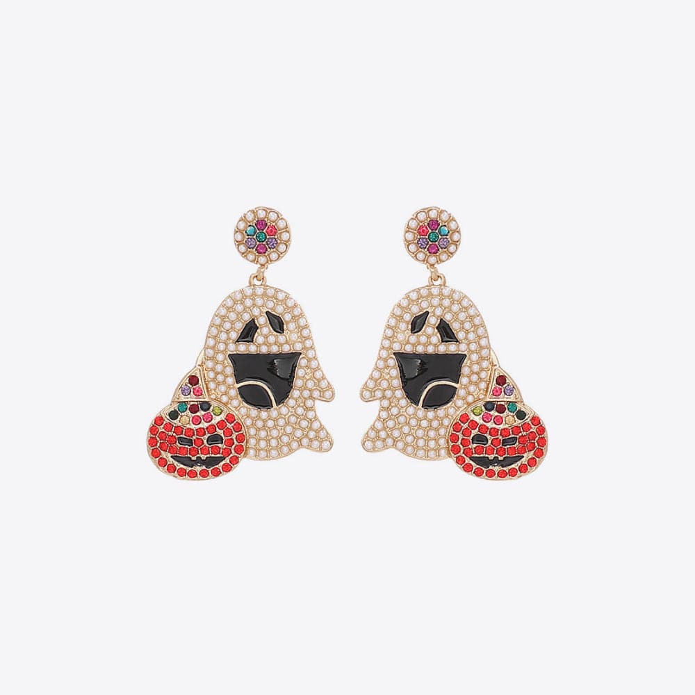 Sparkling ghost alloy earrings