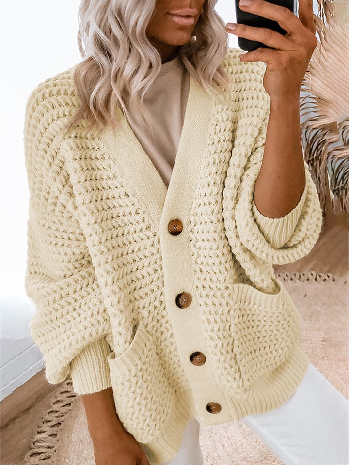 V-Neck Long Sleeve Cardigan.