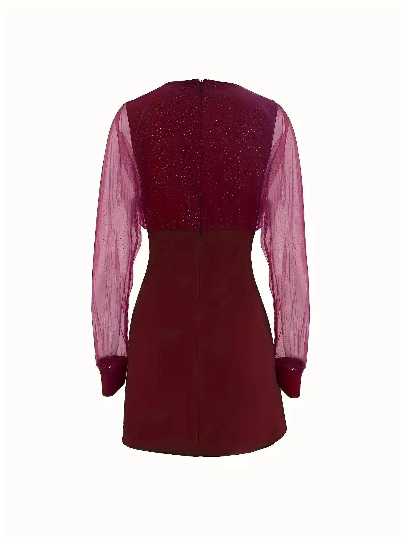 Glitter Mesh Long Sleeve Mini Dress Simply Love