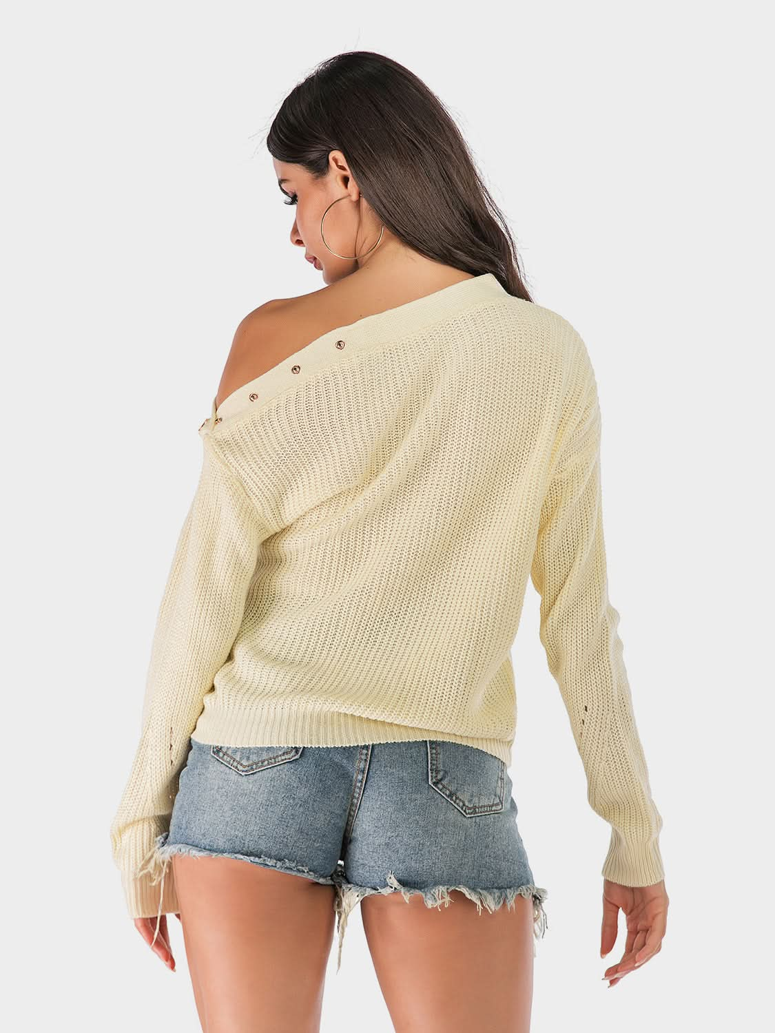 Perfee One Shoulder Long Sleeve Sweater