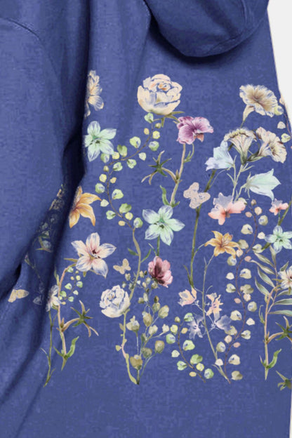 Simply Love: Flower Hoodie - Dropped Shoulder