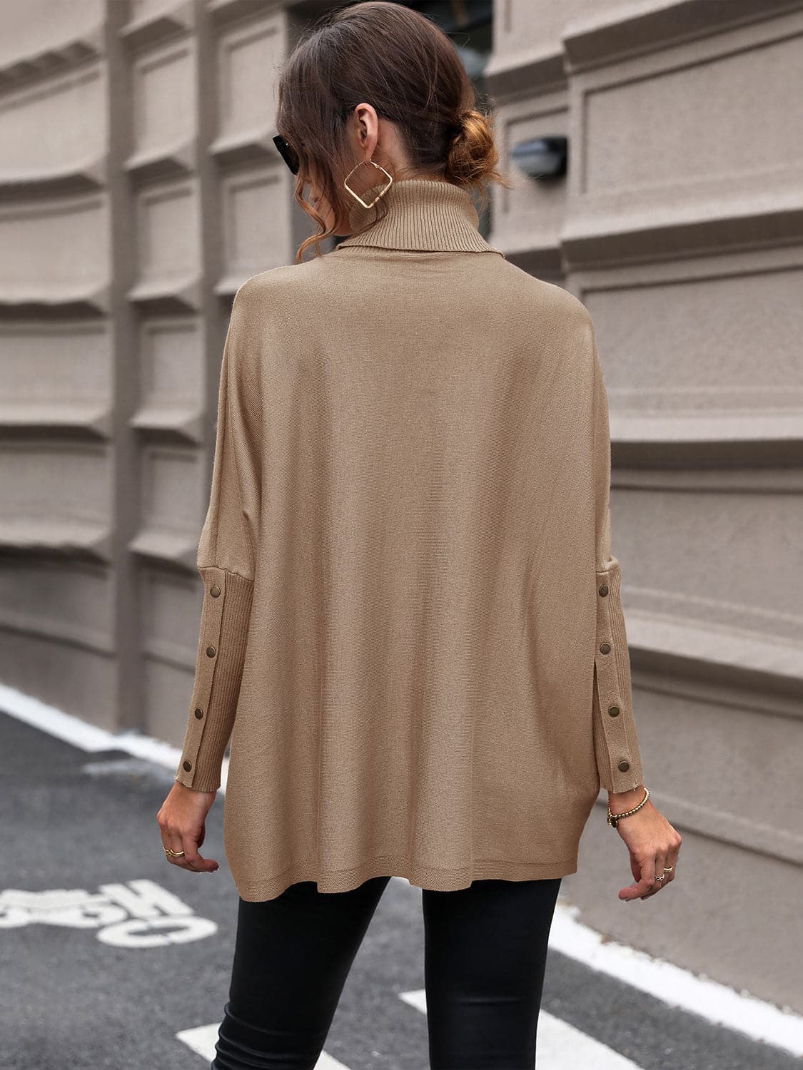 Turtleneck Raglan Sleeve Sweater.