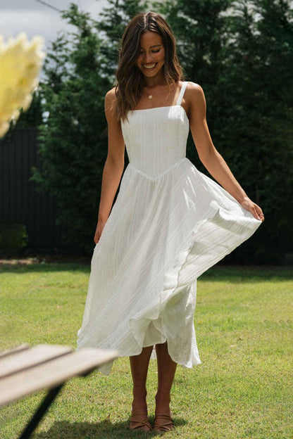 Square Neck Wide Strap Cami Dress.