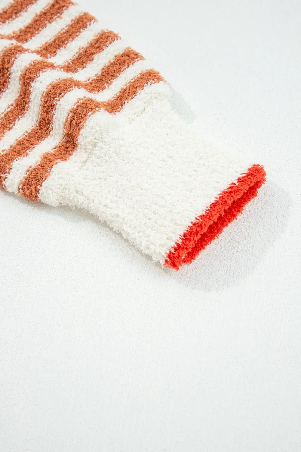 Orange Stripe Cowl Neck Drop Shoulder Sweater For Women Dear-Lover Dropshipping