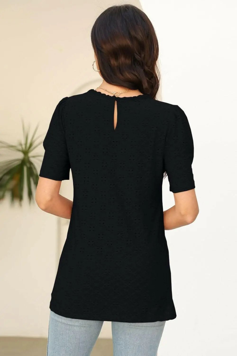 Elegant Eyelet T-Shirt - Comfort & Style - Love Salve 
