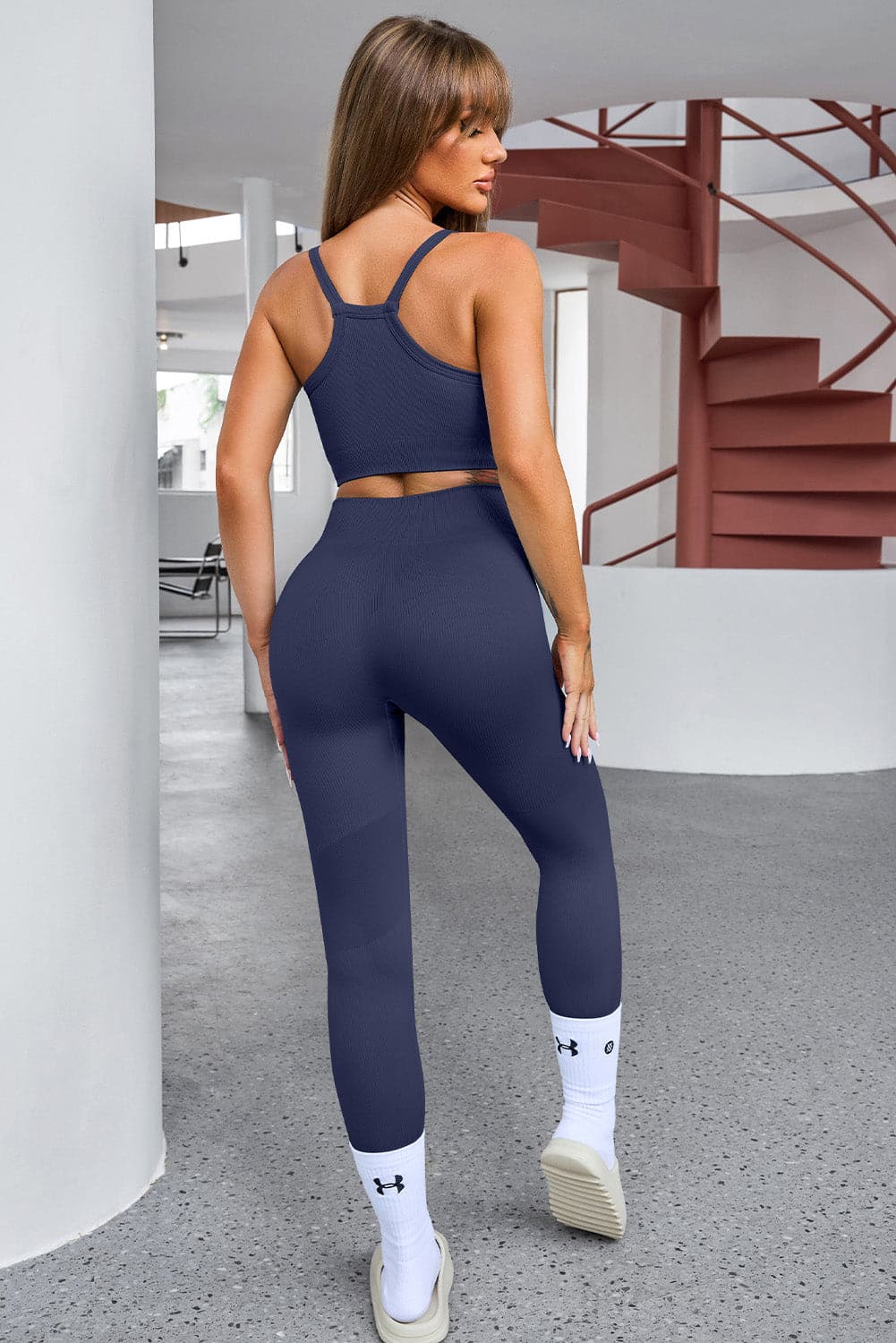 Tank Cropped Active Top and Pants Set.